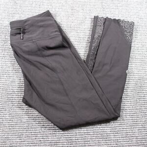 Lululemon Pace Rival Crop 22" Womens 6 Black Reflective Scallop Hem